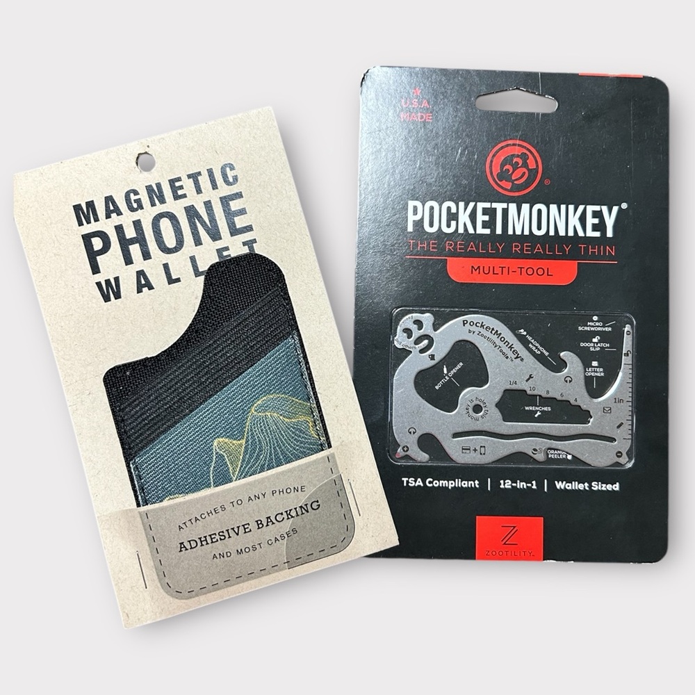 NWT Zootility Magnetic Phone Wallet & POCKETMONKEY Bundle